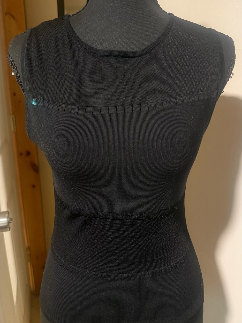 Bebe Black Sleeveless Knit Shell Top, Size M